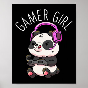 Poster Fille Panda Jeux Pandas Vidéo Jeu Femmes Filles Gi