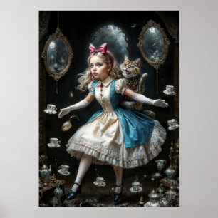 Poster Fille perdue au pays des merveilles