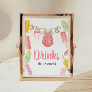 Poster Fille Popsicle Baby shower Boissons