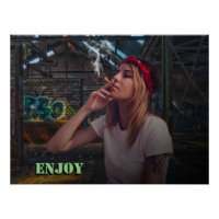 Fille qui aime la fumée