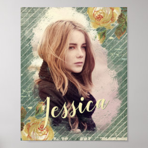 Poster Fille romantique ou petite amie Rose Vintage Photo