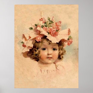 Poster Fille rose de capot de cru