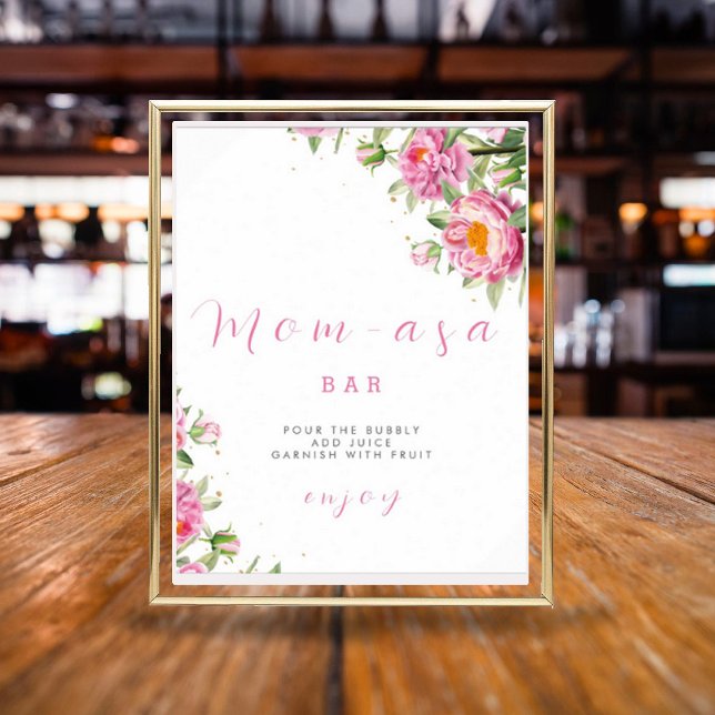 Poster Fille Rose Floral bébé en Fleur Douche Douche mign (Créateur téléchargé)