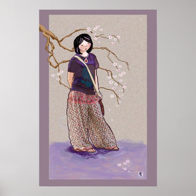Poster Fille Sakura version 3 (Devant)