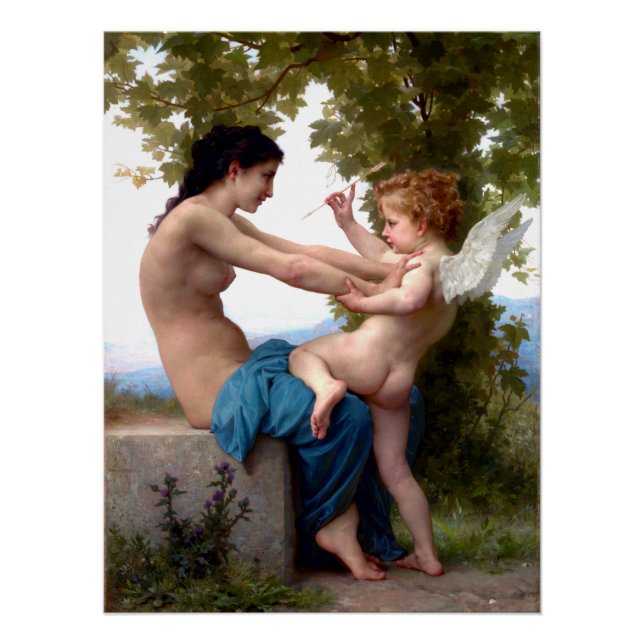 Poster Fille Se Défendant Contre La Peinture Cupidante Er (Devant)