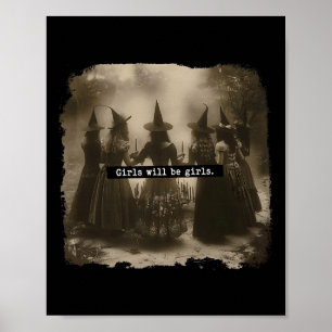 Poster Fille Sera Filles Sorcière Halloween Drôle Witchy 