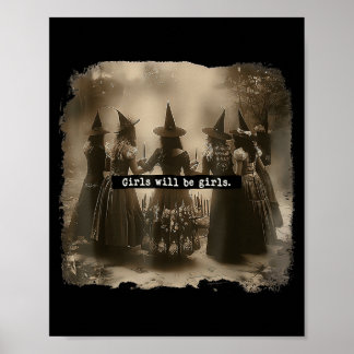Poster Fille sera sorcière pour Halloween