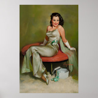 Poster Fille Sexy Pin-Up Elvgren de Style Vintage Captiva