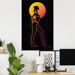 Poster fille silhouette