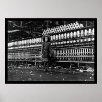 Fille Spinner dans une usine de coton à Roanoke, V