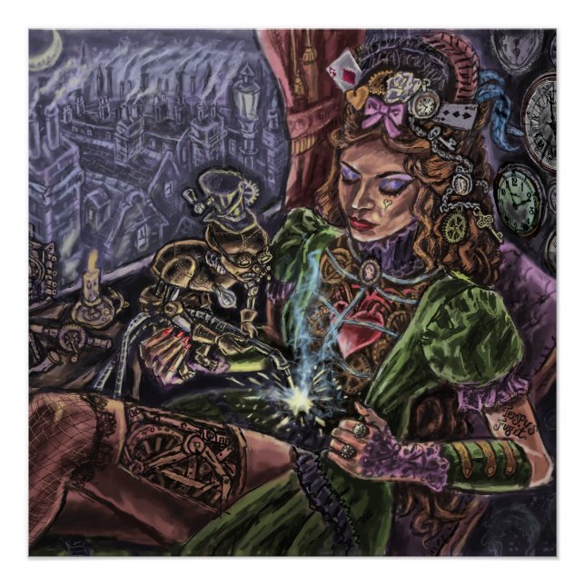 Poster Fille Steampunk (Devant)