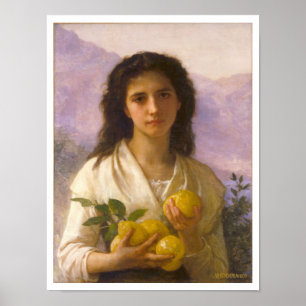 Poster Fille tenant des citrons, William-Adolphe Bouguere