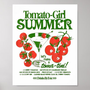 Poster Fille Tomate Été Tomate Fruit Frais Tendance Aesth