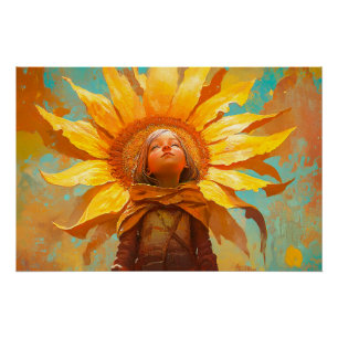 Poster Fille Tournesol