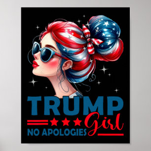 Poster Fille Trump Sans Excuses Bun Décoiffé Lunettes De