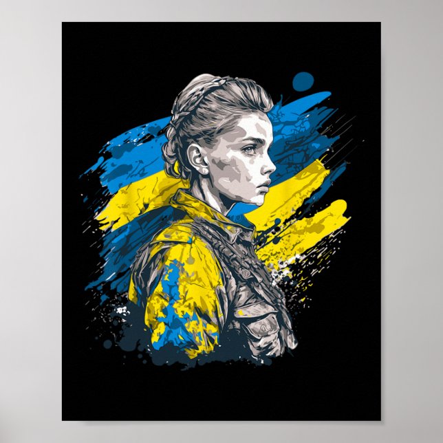 Poster Fille ukrainienne - Force face à l'opposition (Devant)