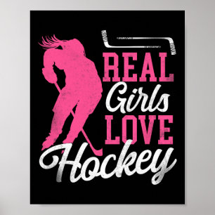 Poster Fille Vintage Hockey sur Glace