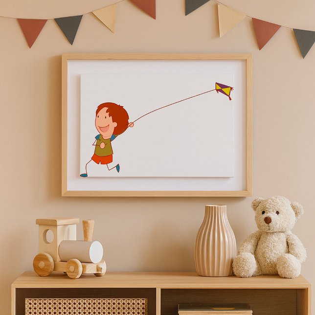 Poster Fille Volant Un Cerf-volant (Créateur téléchargé)