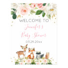 Fille Woodland Baby shower Blush Floral Bienvenue