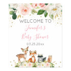 Fille Woodland Baby shower Blush Floral Bienvenue