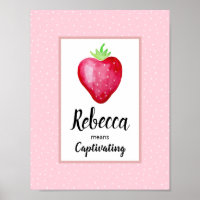 Filles Aquarelle rose Fraise & Signification du pr