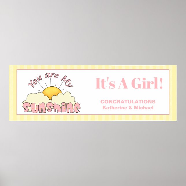Poster Filles Baby shower Vous Êtes Mon Sunshine Party Ba (Devant)
