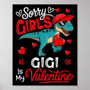 Poster Filles Blague Drôle Gigi Est Ma Saint-Valentin T-r
