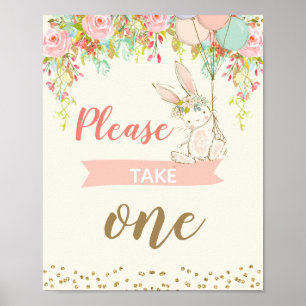 Poster Filles Bunny Favor Signal 8x10 pouces