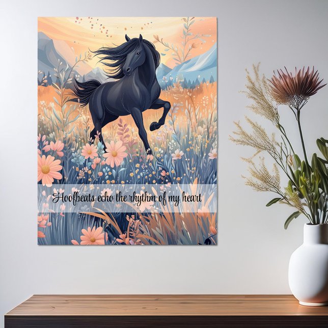 Poster Filles Cheval Wild Custom Slogan Équestre Vibrant (Wild Horse Girls Custom Slogan Vibrant Equestrian Poster)