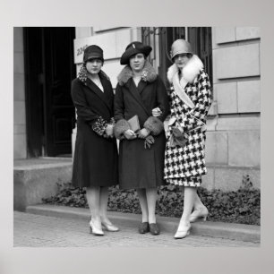 Poster Filles d'aileron, les années 1920 de casquettes d