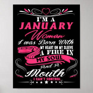 Poster Filles de janvier, feu dans l'âme, citation drôle