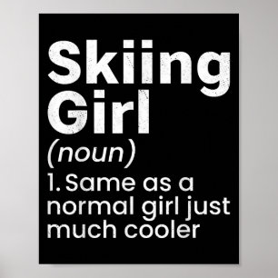 Poster Filles de ski de sports d'hiver Définition drôle d