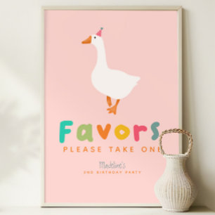 Poster Filles Deux Oies Silly 2e Anniversaire Faveurs