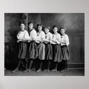 Poster Filles en fleurs, début des années 1900