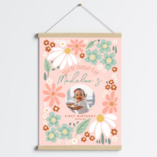 Poster Filles Fleur sauvage Daisy Photo Anniversaire Affi