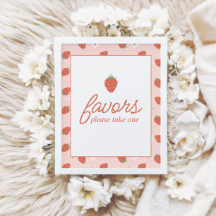 Poster Filles fraises Premier anniversaire Symbole de t