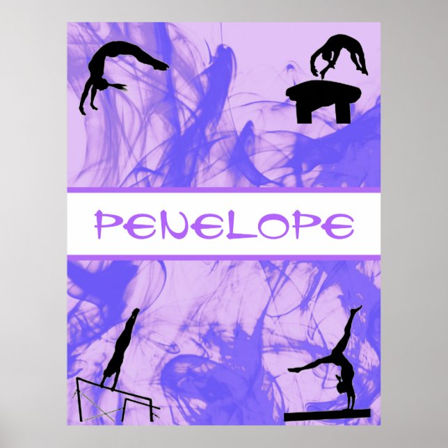 Poster Filles Gymnastique Événements Smokey Purple Abstra (Devant)