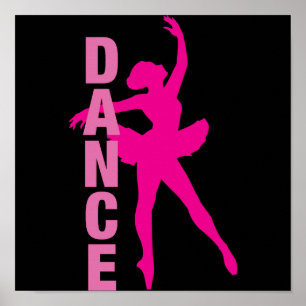 Poster Filles Hot rose Ballerina Danse