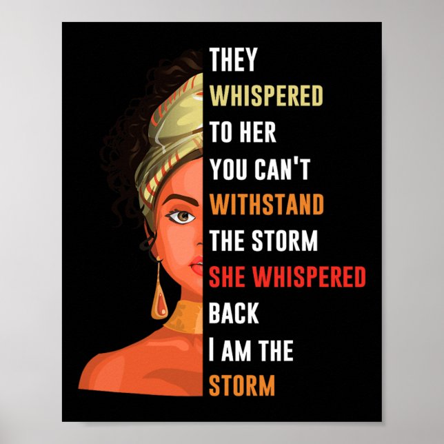 Poster Filles Je Suis Tempête Ils Lui ont hurlé Tu ne peu (Devant)