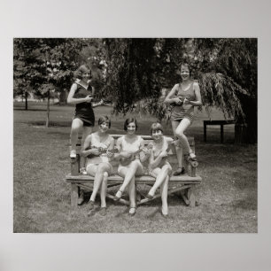 Poster Filles jouant Ukuleles, 1926. Photo vintage