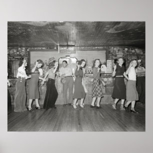 Poster Filles Night Out, 1938. Photo vintage