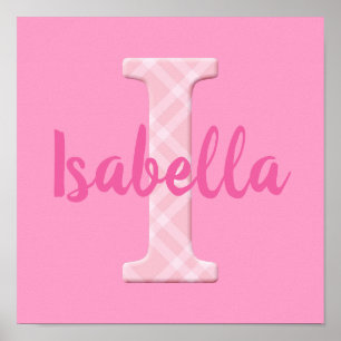 Poster Filles Nom Lettre personnalisée J