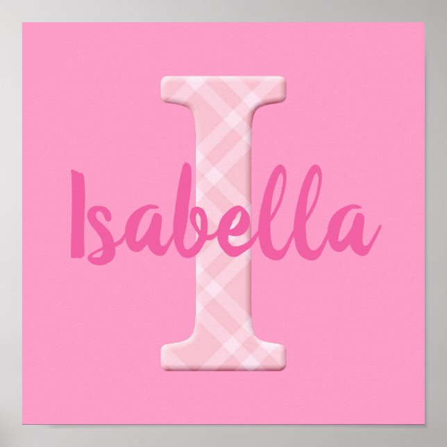 Poster Filles Nom Lettre personnalisée J (Devant)