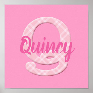 Poster Filles Nom Lettre personnalisée Plaid Q