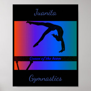 Poster Filles Reine des poutres Gymnastique