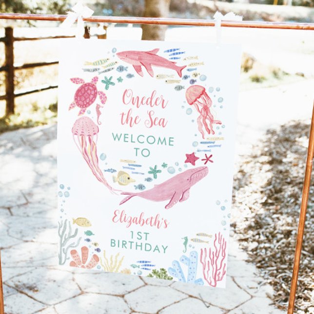 Poster Filles sous la mer 1er anniversaire de bienvenue (Créateur téléchargé)