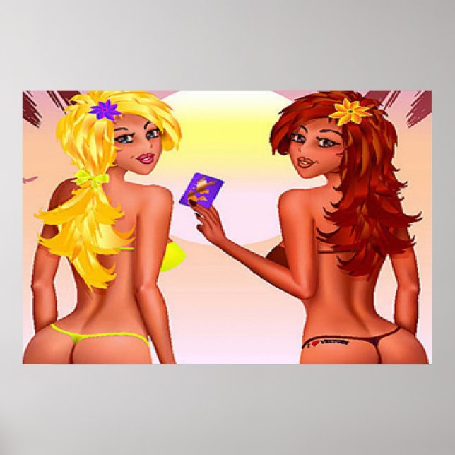 Poster Filles Thong Bikini (Devant)