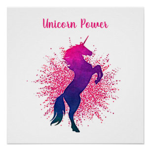 Poster Filles "Unicorn Power" Unicorn & Parties scintilla