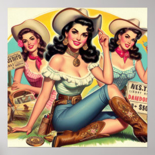 Poster Filles vintages