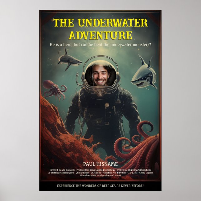 Poster Film d'aventure sous-marine personnalisé (Devant)